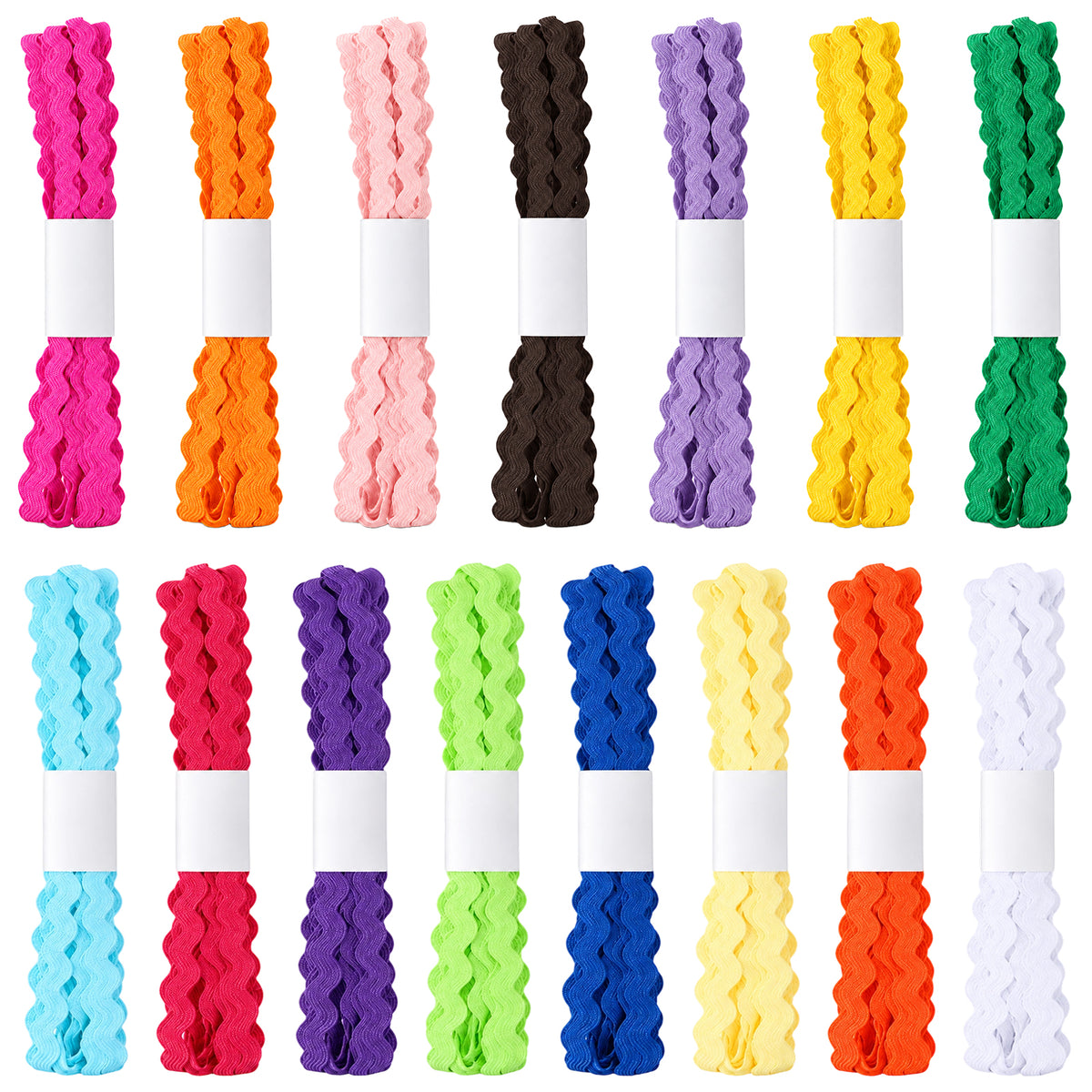 65 Yards Rick Rack Trim for Sewing,15 Colors Wavy Ribbon Ric Rac Trim
