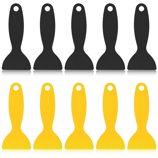 10 Pieces Plastic Spatula Paint Scrapers Flexible Resin Scraper Putty Scraper Air Bubble Remover Sticker Installation Tool Spackle Tool for 3D Printing Wrap Cleaner Spackling Patching Decal Wallpaper