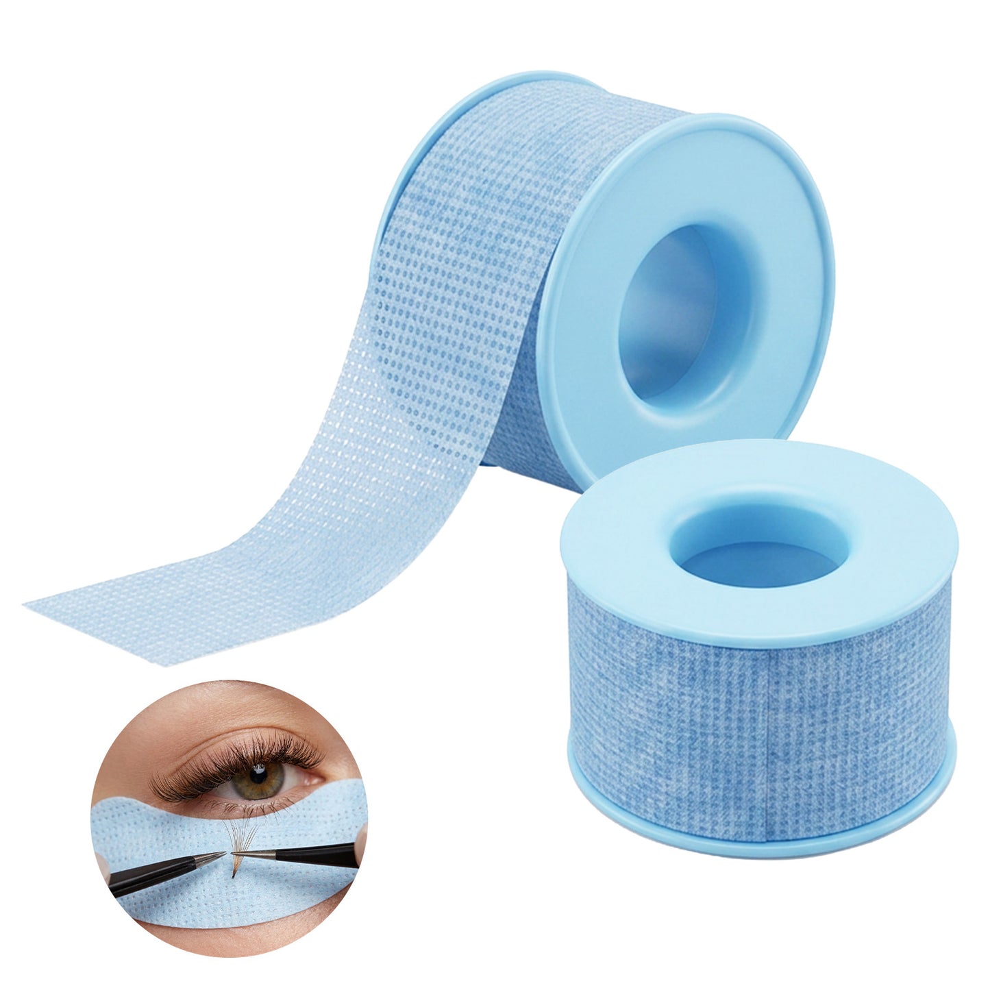 Lash Tape for Eyelash Extensions, 2 Rolls Silicone Gel Tape, Breathable, Waterproof, Easy Tear, Medical Grade