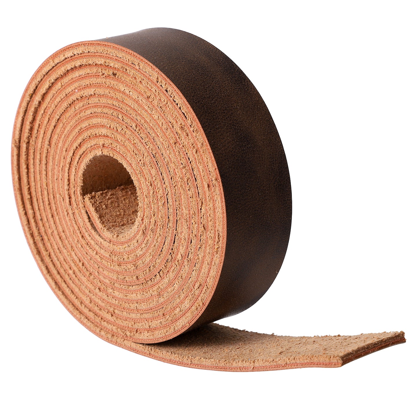 1" Wide Flat Leather Straps for Crafts, Full Grain Oil Tan Strip, Genuine-Leather Straps for Crafts, Tooling, Belt, Garden Tools（2mm Thick 78.7in Long Dark Brown）