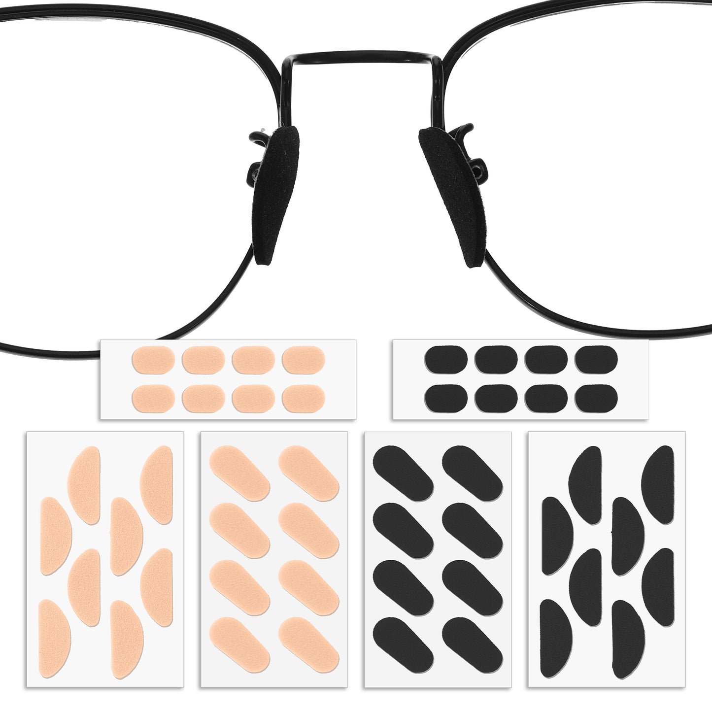 EVA Foam Nose Pads for Glasses, 24 Pairs Soft Foam Eyeglasses Nose Pads, Self Adhesive Non Slip Nose Pads for Glasses, Lightweight Eyeglass Nose Pads for Plastic Frames Glasses Sunglasses