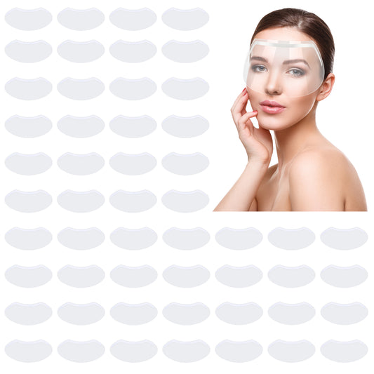 Aster 50 Pcs Clear Shower Visor, Waterproof Shower Face Eye Shields for Eyelash Extensions, Microblading Permanent Makeup Shower Visors for Hairspray Salon Eyelid Aftercare