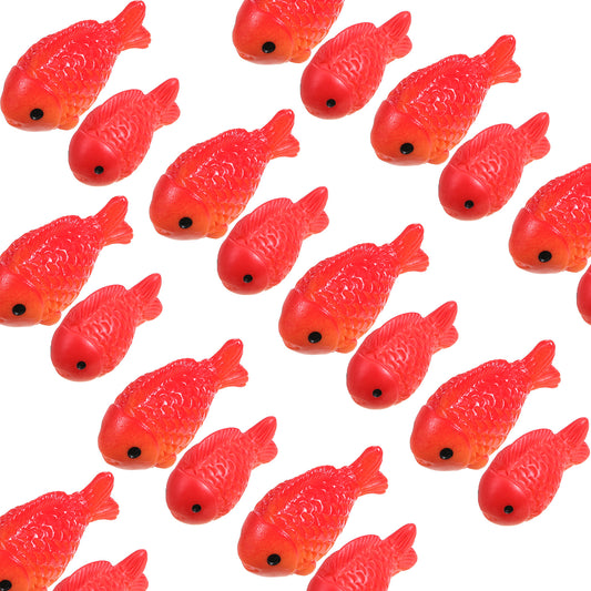 Aysatogc 40 Pcs 2 Size Little Fish, Miniature Fake Goldfish Realistic Floating Goldfish Fake Fish Ornament Aquarium Decor for Party Crafts DIY Bonsai Garden Favor Supplies Ornament