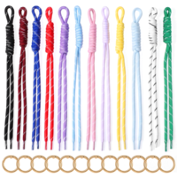 Aysatogc 12 Pack Paracord Keychain Bag Charms, Rope Keychain Braided Nylon Rope