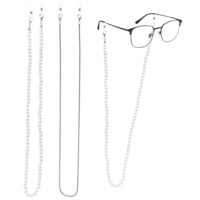 YQQYG 2 Pcs Eye Glass Chains Women with 4 Adjustable Rubber Ends Connectors, Eyeglass Holders Around Neck for Sunglasses and Reading Glasses Retainer