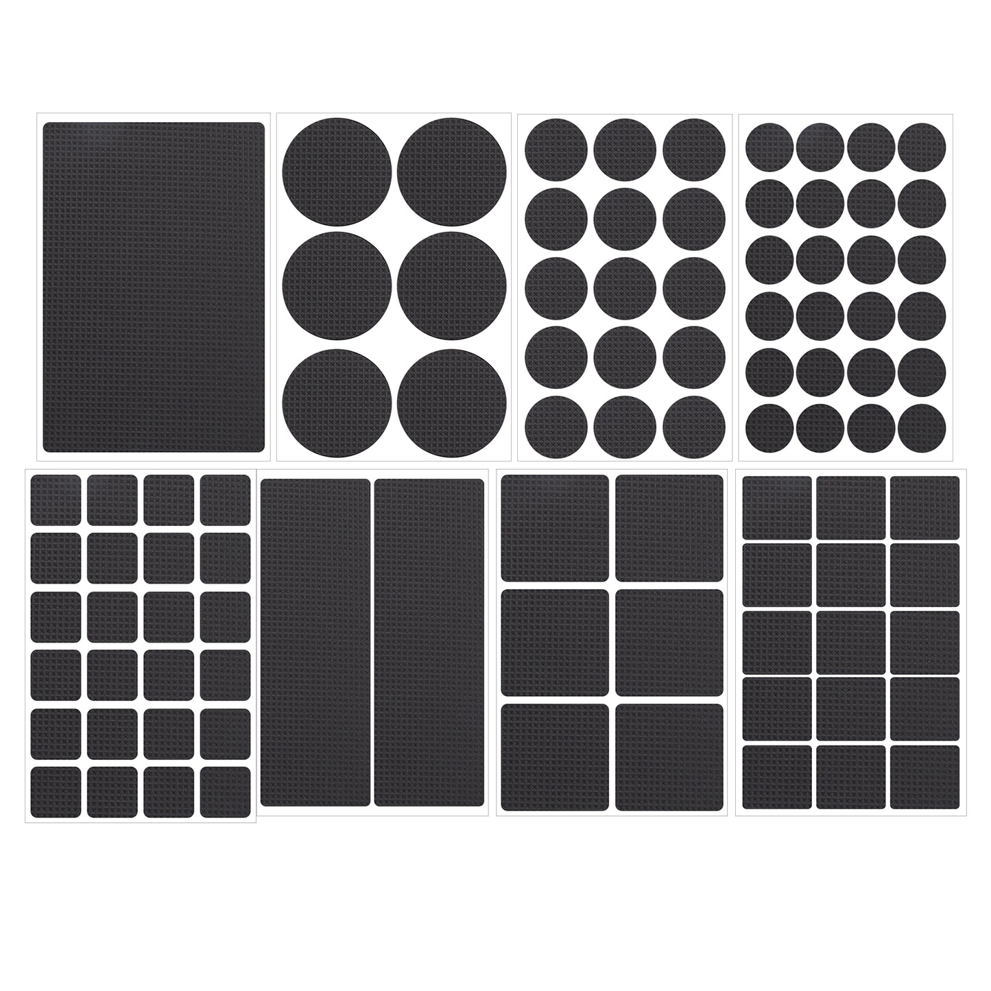 ASTER Non Slip Foam Furniture Pads, 93 Pcs EVA Black Chair Leg Pads for Floor Protectors, Self Adhesive Rubber Grippers Pads Anti Scratches Reduce Noise for Hardwood Floors Protectors(Round/Square)