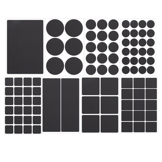 ASTER Non Slip Foam Furniture Pads, 93 Pcs EVA Black Chair Leg Pads for Floor Protectors, Self Adhesive Rubber Grippers Pads Anti Scratches Reduce Noise for Hardwood Floors Protectors(Round/Square)