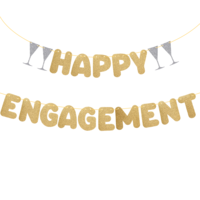 "Happy Engagement" Banner, Engagement Party Decorations, Champagne Gold Glitter Engaged Banner, Congratulations Sign for Wedding Parties Bridal Shower Bachelorette Party Decorations