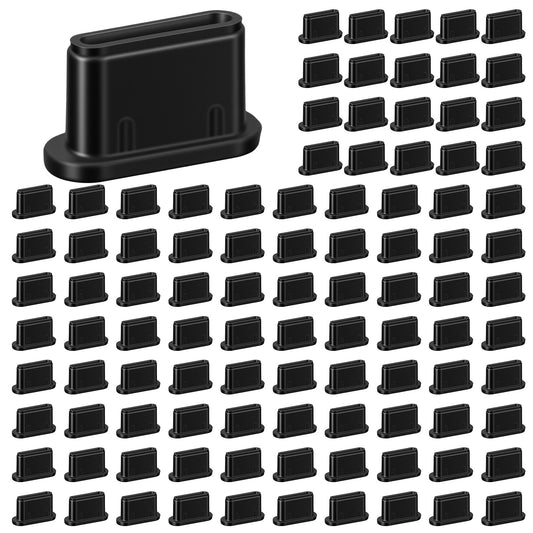 Aysatogc 50Pcs USB C Dust Plug, Type C Anti Dust Plugs Type C Charging Port Plug Cover Charging Port Protector Cap Compatible with All USB Type C Ports (Black)