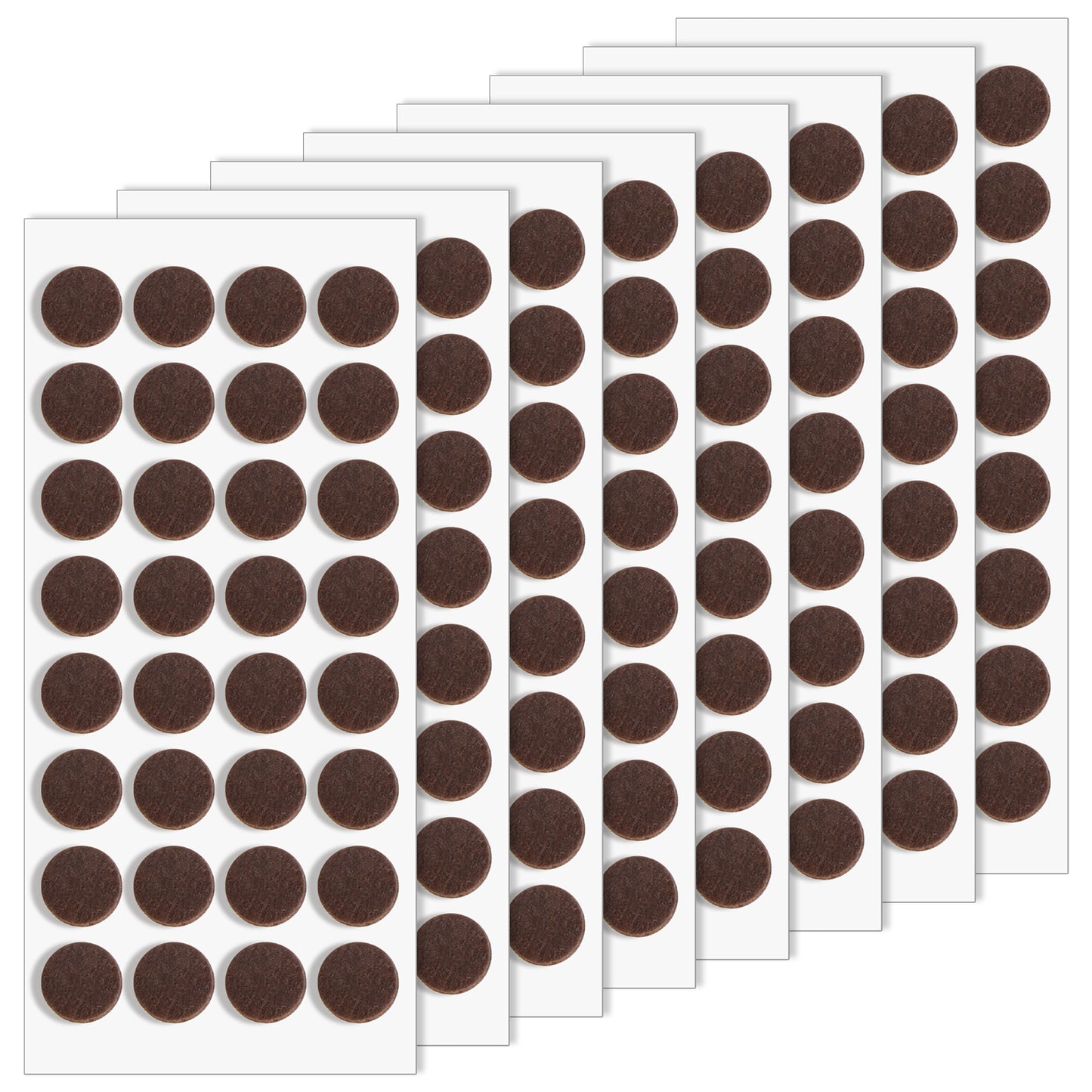 256PCS Small Felt Pads, 2/5 Inch Round Cabinet Felt Bumpers Self Stick Thin Small Cabinet Cushion Dots Stickers for Furniture Coasters Chair Legs Floor, Brown
