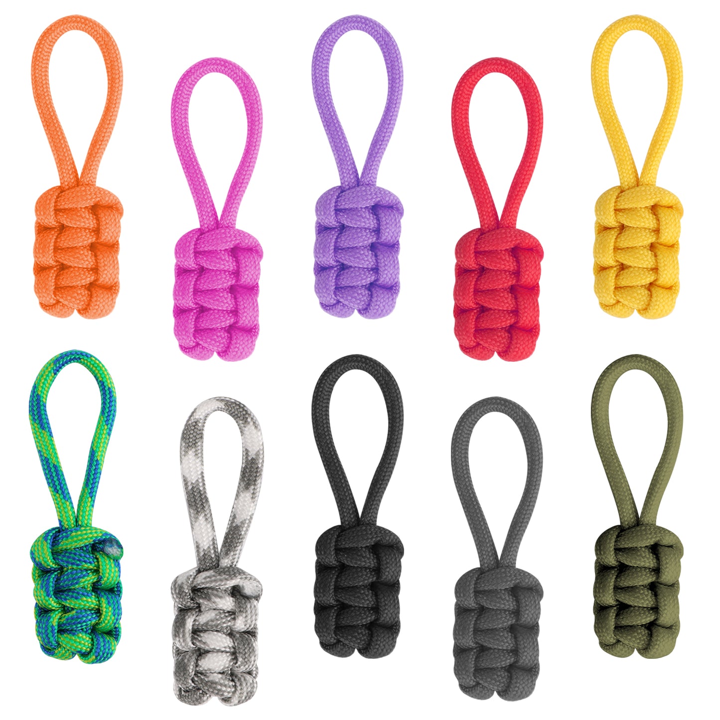 10 Pcs 3.15 Inch Zipper Pull Tab, Easy-Install Colorful Replacement Zipper Pulls, Durable and Universal Zippers Pull for Luggage Backpack Jacket, Stylish Zippers Repair Kit as Gift for Friends