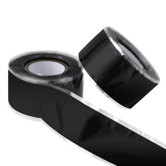 Aysatogc 2 Rolls Self Fusing Silicone Tape, Seal Waterproof Pipe Repair Tape for Heavy Duty Hose Leak Cable Winding Insulating Electrical Insulation Tapes Emergency Rescue Wrap(Black)