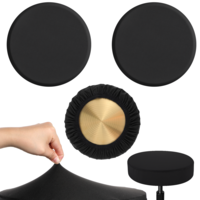 Axafazup 2 Pcs Round Bar Stool Covers, High Elastic Black Stool Cushion Slipcovers, Washable Soft Fabric Fit for Dia 10-14 in, For Home Bar Hotel Market
