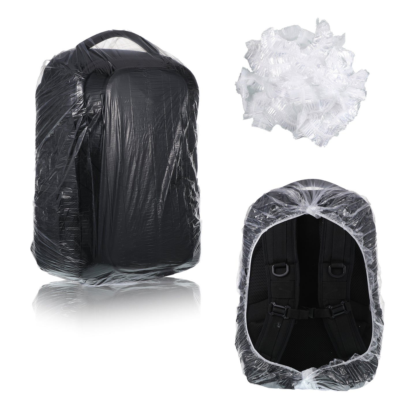 10 PCS Backpack Rain Cover, Disposable Waterproof Lightweight Backpack Cover Portable Elastic Covers Protector for Outdoor Hiking Camping Cycling Travelling