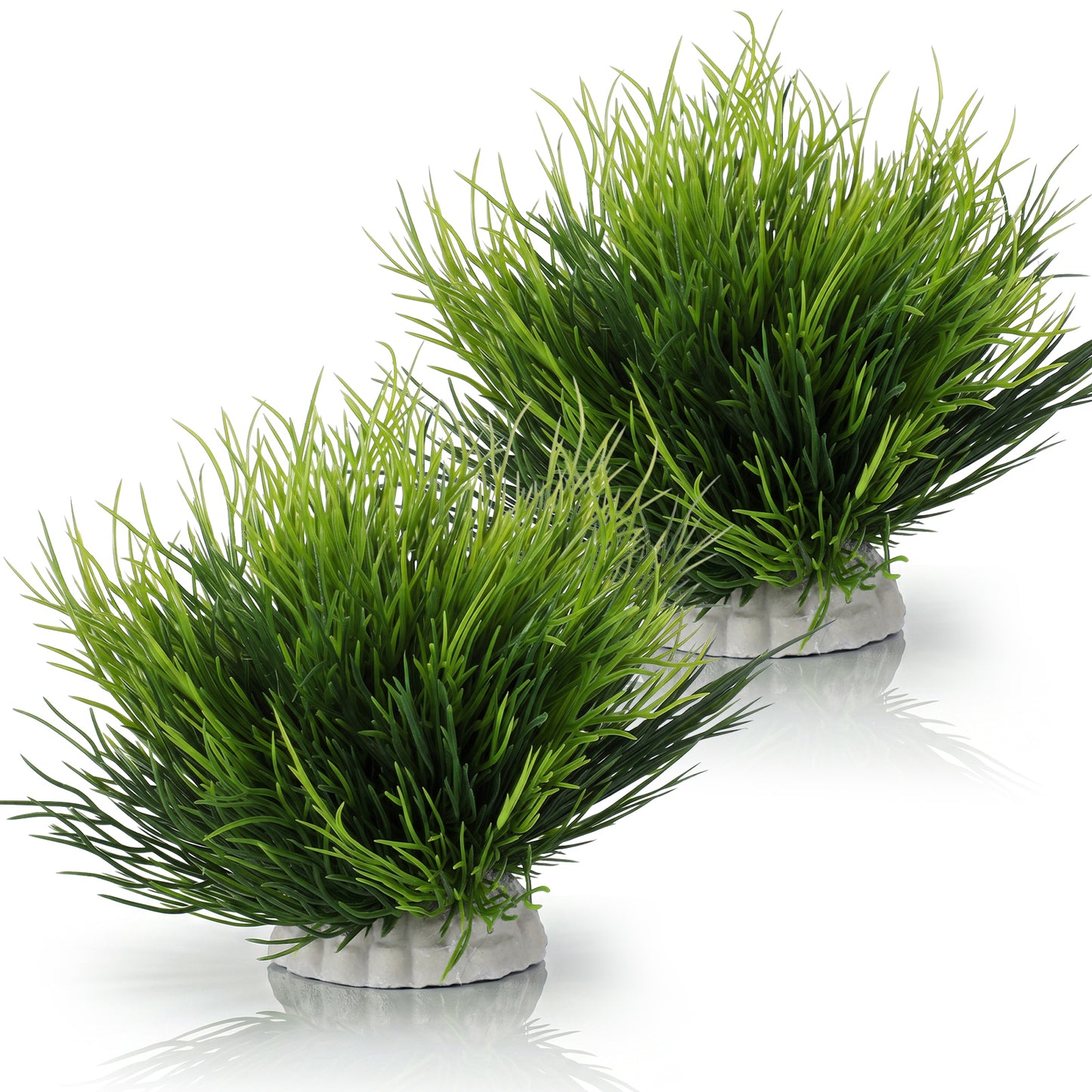Abeillo 2pcs Artificial Aquarium Plants, Plastic Realistic Fish Tank Decor Plant Fake Natural Style Aquarium Decorations Plants Fish Tank Accessories(Green)