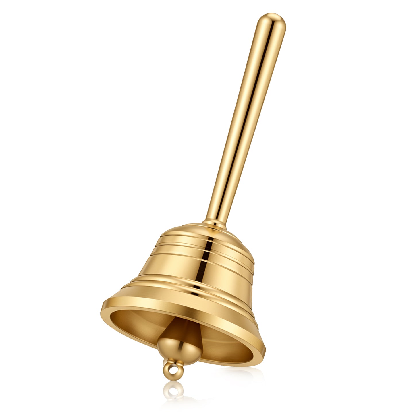 Gold Hand Bell, Super Loud Brass Dinner Bell, 3.2" Small Handbells for Seniors, Bedside,Teacher, Call Bells for Classroom, Meditation, and Pet Training, 3.9cm Diameter