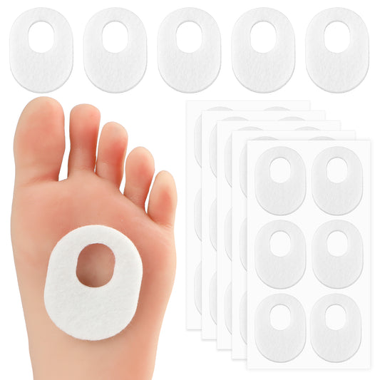 Aster 30 Pack Corn Pads for Bottom of Foot, Soft Felt Oval Shape Callus Cushion, Adhesive Foot Callus Pads for Men and Women, Self Stick Callus Corn Pad to Relief Pain from Calluses, Corns, Blisters