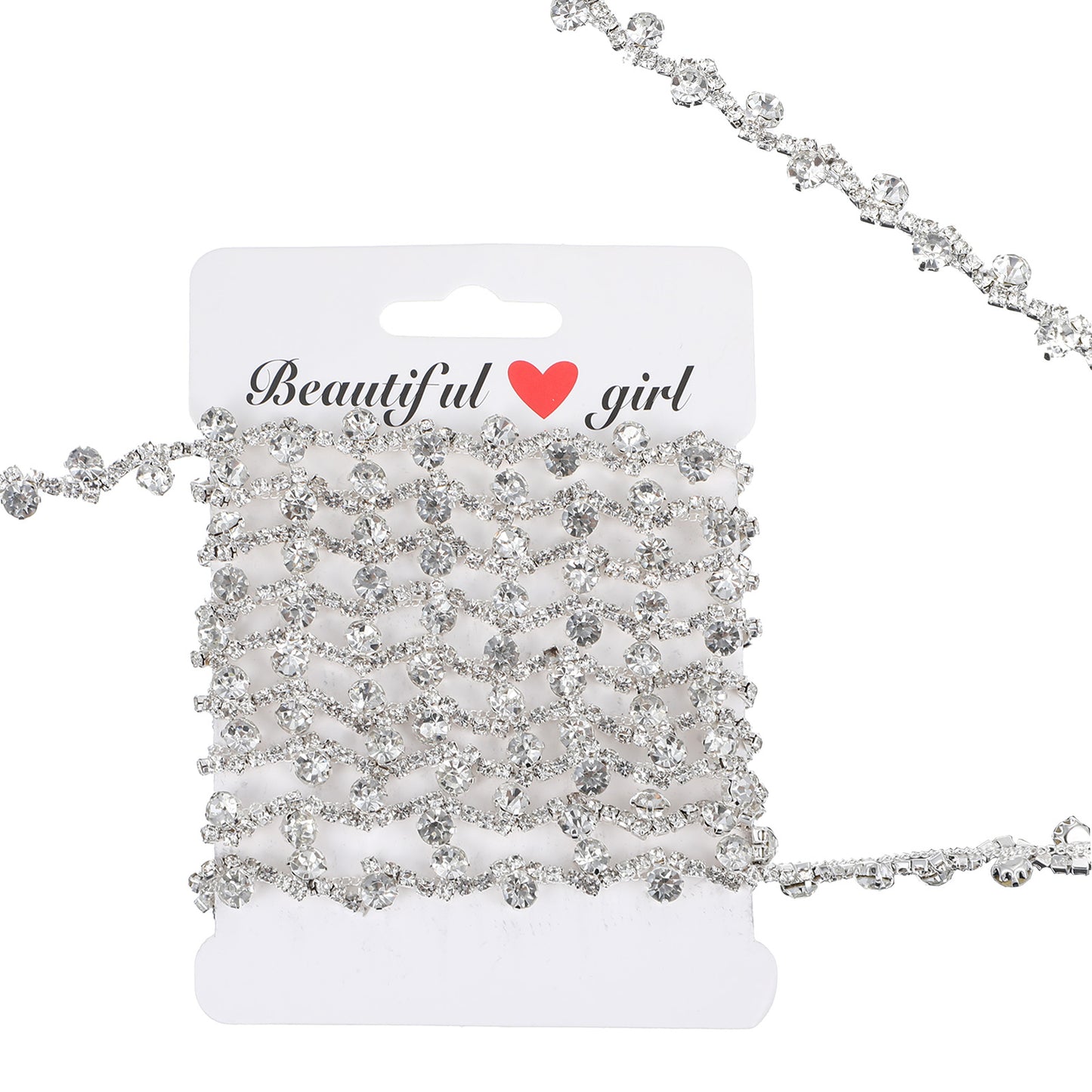 1 Yards Rhinestone Chain Trim, Sparkly Applique Ribbon Rhinestone Chain, Shiny Rhinestones Trim Strips for Dress Crafts Sewing Wedding Embellishments, Adjustable Beaded Trims for Jewelry Necklace DIY