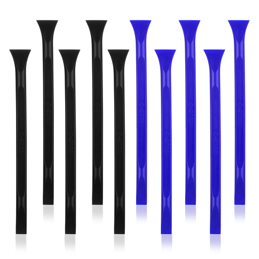 10 PCS Plastic Scraper, Non Scratch Scraper Tool Multi-Purpose Car Detailing Tools Cleaning Tools for Housekeeping Kitchen Wallpaper Stickers Labels Oil Stains Dirt (Black/Blue)
