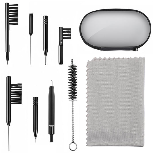 10 PCS Hearing Aid Cleaning Kit, Hearing Aid Amplifier Cleaning Tools Earbuds/Headphones Cleaner Brush Kits with Case for Daily Maintenance