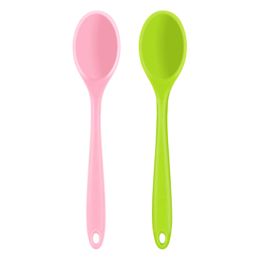 ASTER Silicone Mixing Spoon,2 Pieces Heat-Resistant Serving Spoons Cooking Spoons Silicone for Kitchen Cooking Baking Stirring Mixing Tools