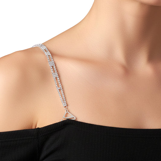 1 Pair Rhinestone Bra Straps, Detachable Adjustable Rhinestones Bra Shoulder Straps, Crystal Lingerie Strap, Crystal Underwear Chain, Wedding Bridal Dress Underwear Chain for Women, Dress Accessories