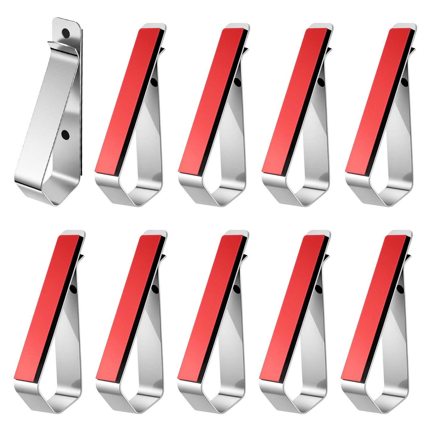 Azefnuhk 10Pcs Stainless Steel Car Visor Clips, Photo Frame Clips for Car Sun Visor, DIY Cars Display Clip with Adhesive for Displaying Photos, Cards, Small Accessories