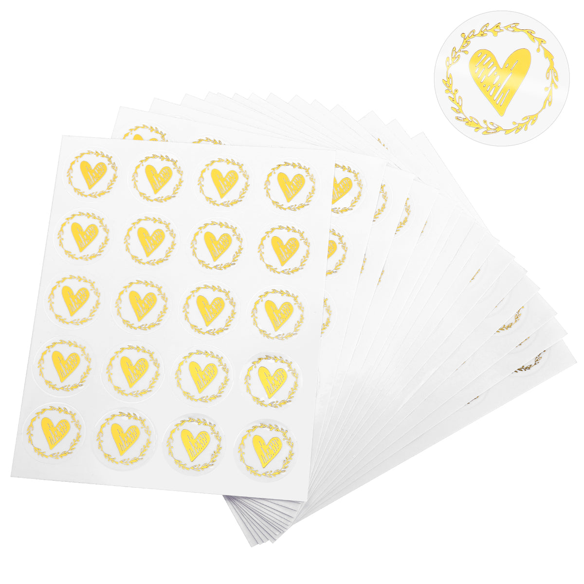 ASTER 300 Pieces Clear Heart Envelope Seals Gold Small Heart Stickers Decorative Envelopes Seal for Wedding Invitations Cards Envelopes Party Favors and Save The Dates