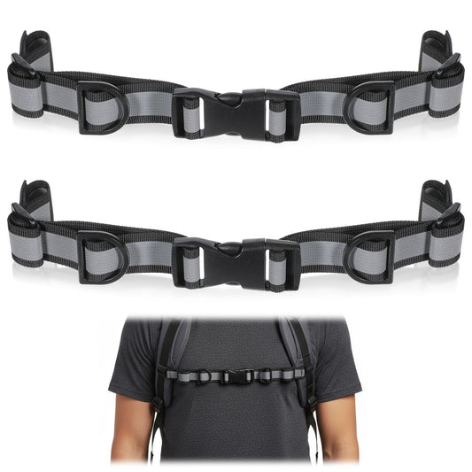 Aysatogc 2 PCS Backpack Chest Strap Add on, Adjustable Sternum Strap Outdoor Chest Belt with Quick Release Buckle and Slide Lock Backpack Accessories for Travel, Hiking, Camping