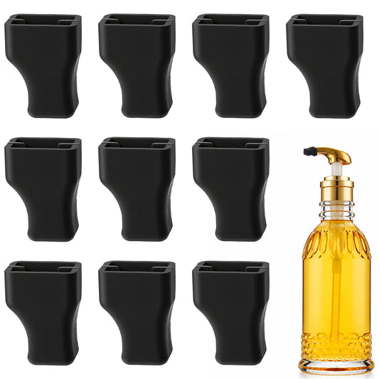 10 Pcs Coffee Syrup Pump Covers, Black Rubber Tip Caps for Pour Dispenser, Keeps Sugar Condiments Olive Oil Clean Preserved, Fits Long Nozzle Lotion Liquor Bottle Pumps