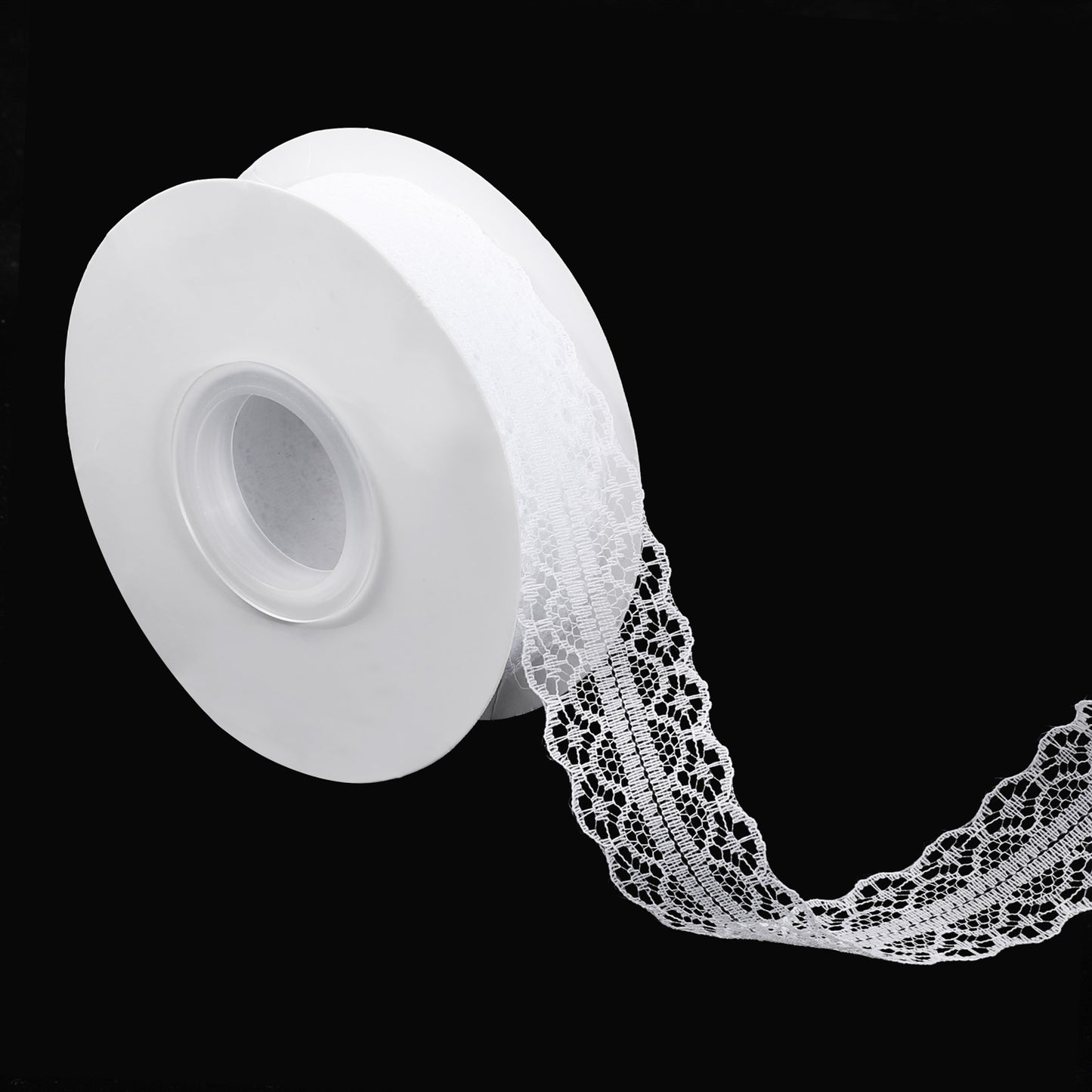 1 Roll White Lace Ribbon, Vintage White Lace Trim for Sewing, 25 Yards 1.2 Inch Thin Laces Ribbon for DIY Crafts, Gift Wrapping, Flower Bouquet, Hair Ribbons