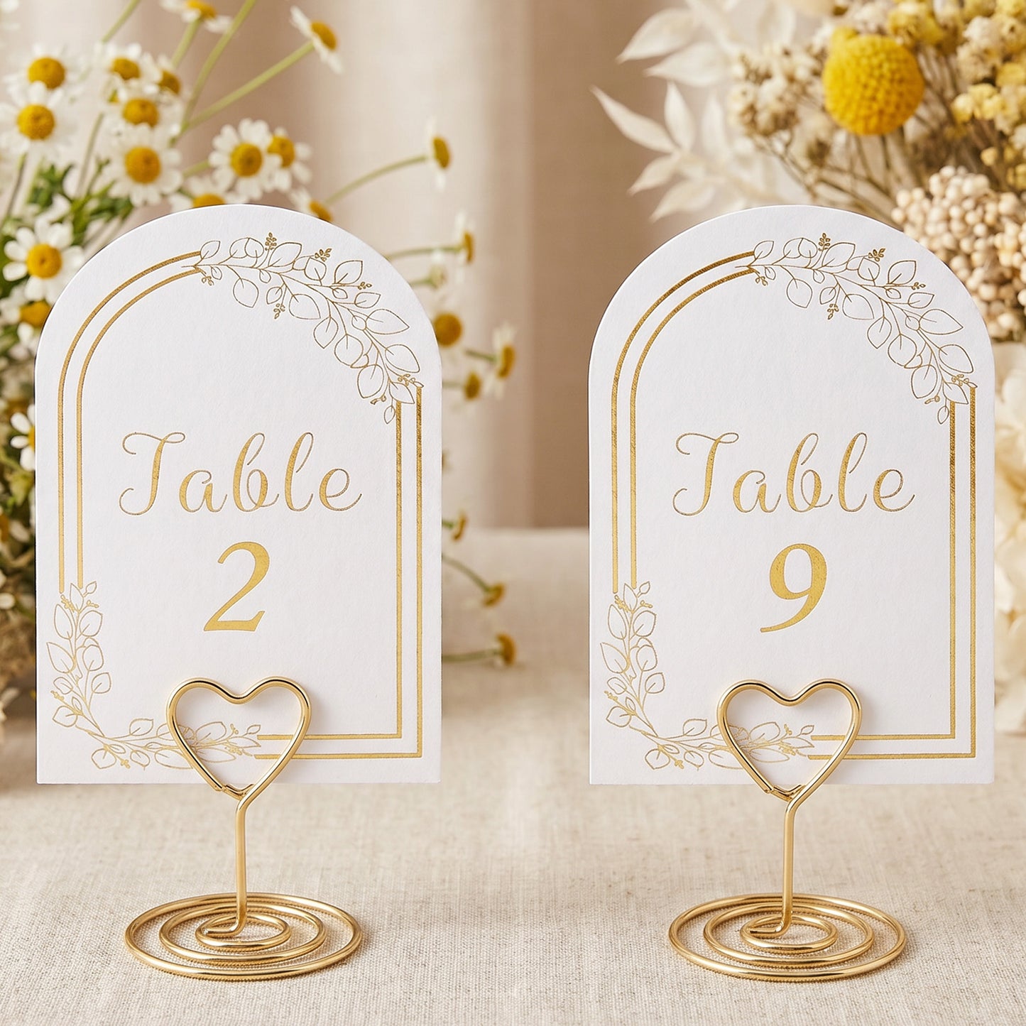 Arch Table Numbers 1-30 Set, 5.9x3.9 Inch White Double-Sided Wedding Table Numbers with Gold Foil Accents, Elegant Centerpiece Decor for Wedding Reception & Party