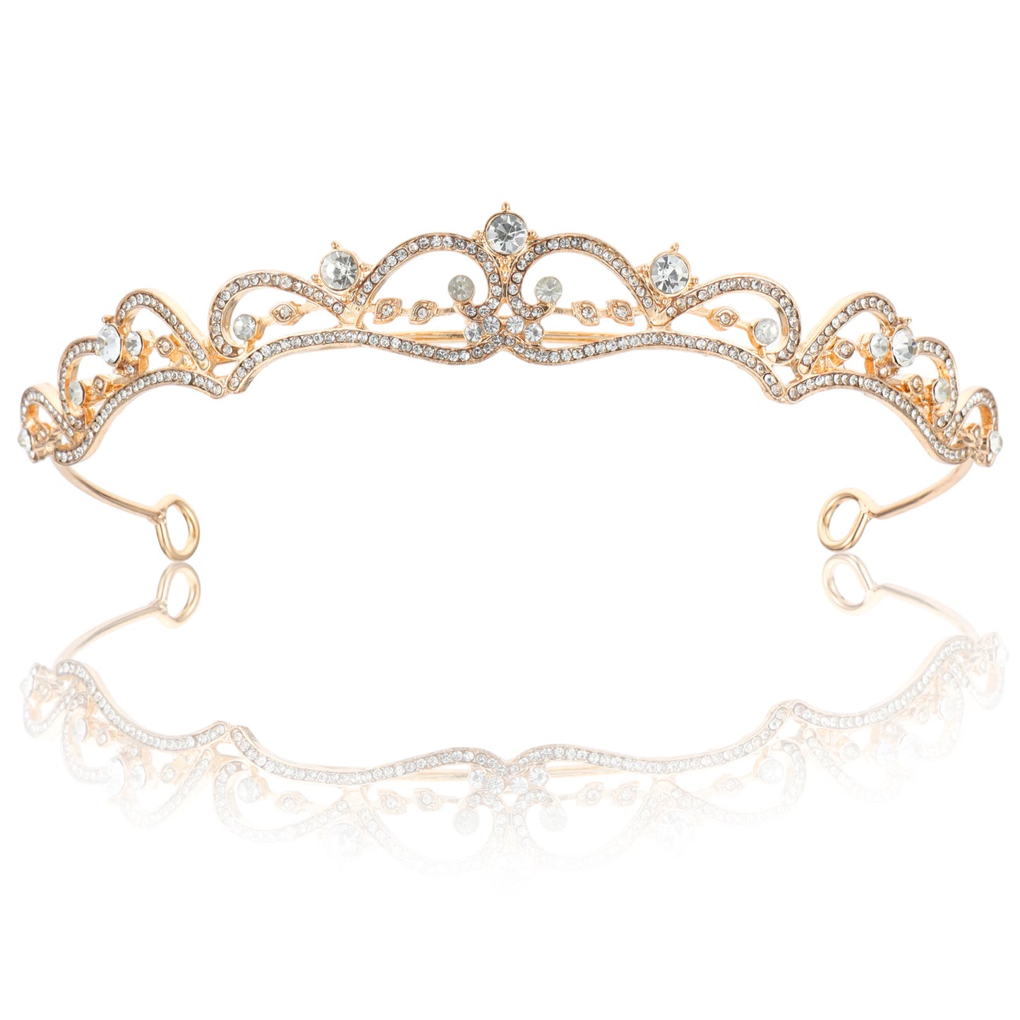 PEOVLVN Tiaras for Women, Rhinestone Princess Crown Gold Tiara Headband Wedding Headpieces for Bridal Birthday Prom Quinceanera Party Halloween & Christmas Costume
