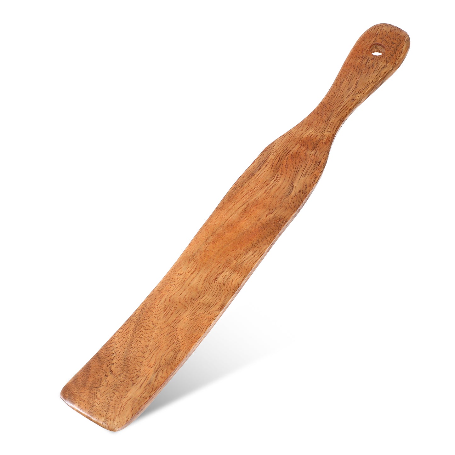 YQQYG Wooden Spurtle Spatula, 10.9 Inch Skinny Teak Utensil Tool, Bread Stirring Spatula for Dough Cooking, Spreading, Baking, Whisking, Mixing, Flat Stirring Stick for Sourdough Mixer