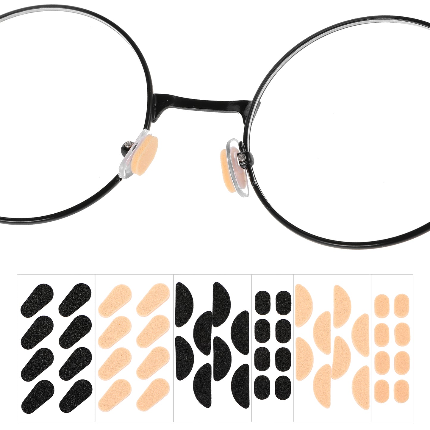 48 Pairs Glasses Nose Pads, Soft Foam Nose Pads for Glasses, Self-Adhesive Noses Support Cushion Replacement for Women, Men, Eyeglasses, Sunglasses