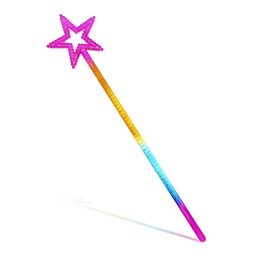 ZEYIYER Magic Wand for Girls, Star Fairy Wand, Multi-color Glitter Wand, Magic Wand for Princess Dress up Role Play, Princess Star Stick for Party Supplies Favors Birthday Festival Gift