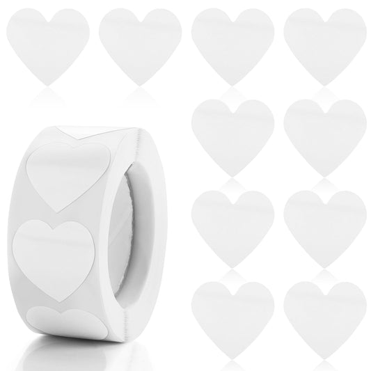 Aster 500 Pcs Heart Stickers, 1 inch Valentines Day Love Heart Stickers, Adhesive Cute Small Heart Stickers on a Roll, Valentine's Day Love Decorations Labels for Wedding, Anniversaries