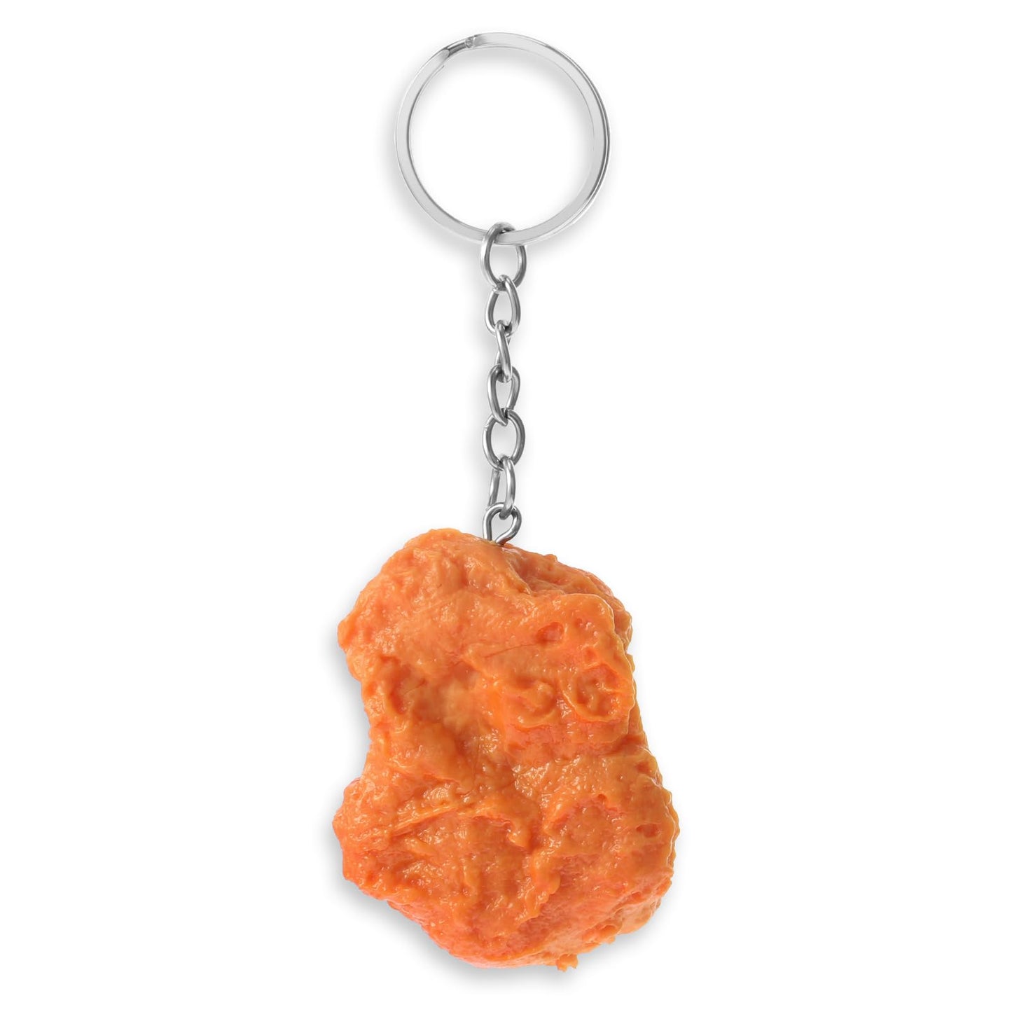 1 Pcs Realistic Chicken Pieces Key Chain, Creative Simulation Food Keychain Fun Cute Fried Chicken Pieces Key Ring Orange Handmade Keyring for Suitcases Handbag Purse Car Keys Accessories