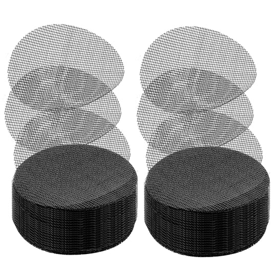 Axafazup 100 PCS Plant Pot Hole Mesh Pad, 4 Inch Drainage Mesh Round Reusable Bonsai Planter Bottom Grid Mat Prevents Soil Leakage for Gardeners