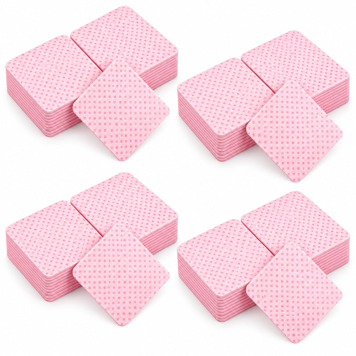 1000 Pcs Lint Free Nail Wipes, Pink Nail Polish Remover Pads for Nail Techs