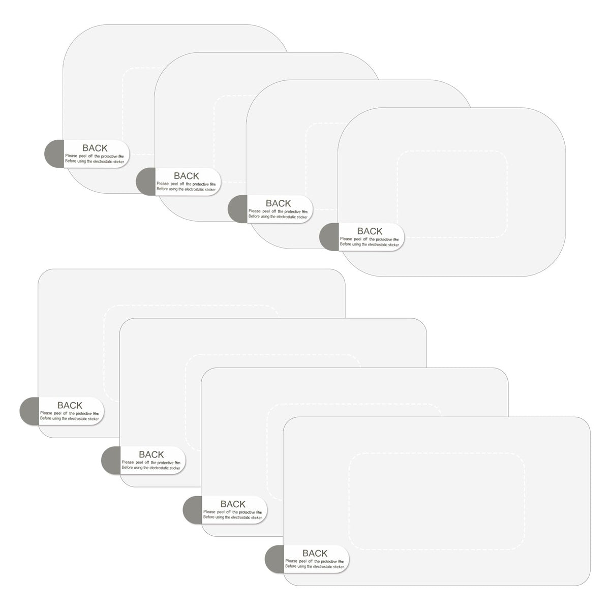 Aeaocvo Pack of 8 Transparent Antistatic Films, Stone Chip Stickers