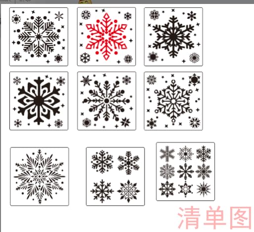 9Pcs Large Snowflake Stencil Reusable Christmas Stencil for Crafts Wall Art