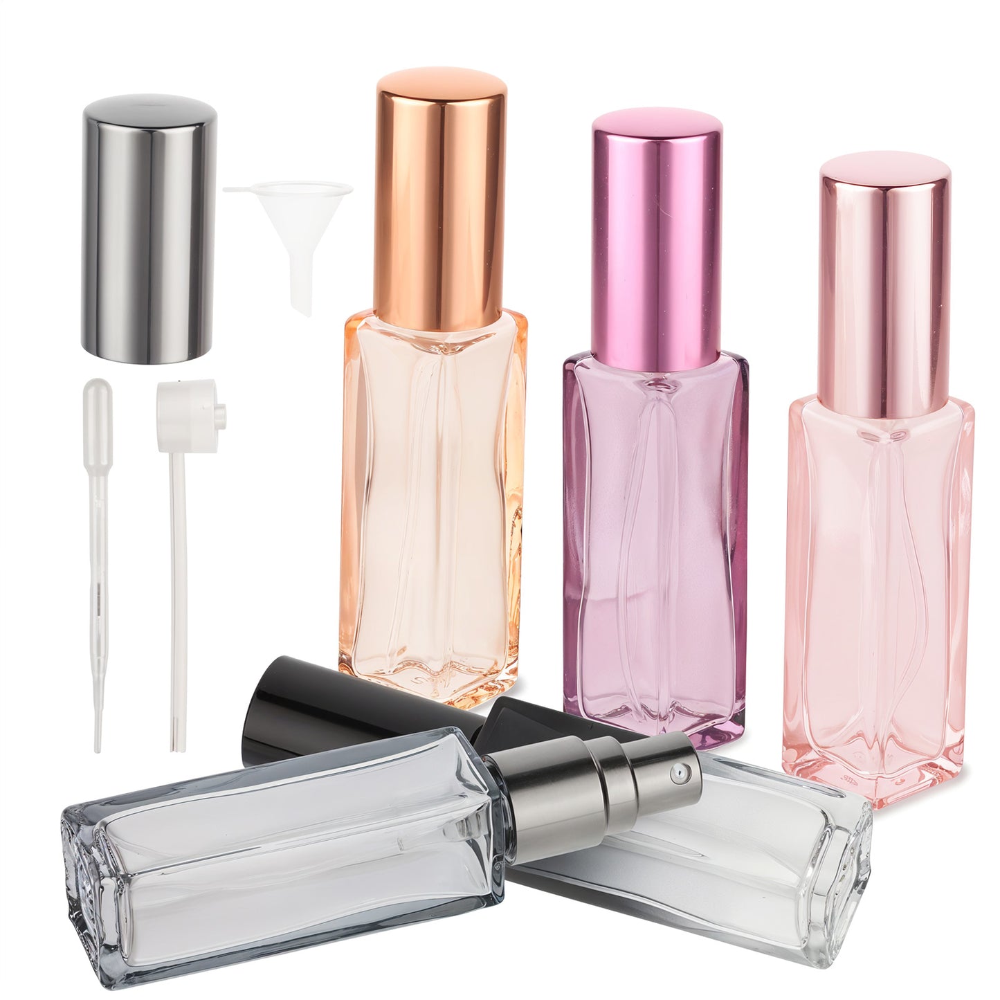 ZEYIYER 5 PCS Perfume Travel Refillable,10ml Empty Travel Size Perfume Bottle Mini Refillable Bottle,Portable Perfume Atomizer Mini Perfume Replacement Bottles for Fragrance Toiletries Pump Dispenser