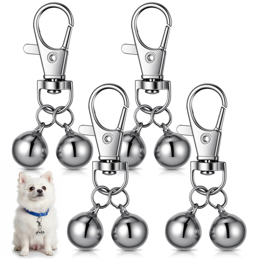 Axafazup 8 PCS Mini Pet Collar Bells, Silver Dog Cat Collar, Pet Training Collars Pendant Accessories Loud Jingle Sound for Tracking and Training Suitable
