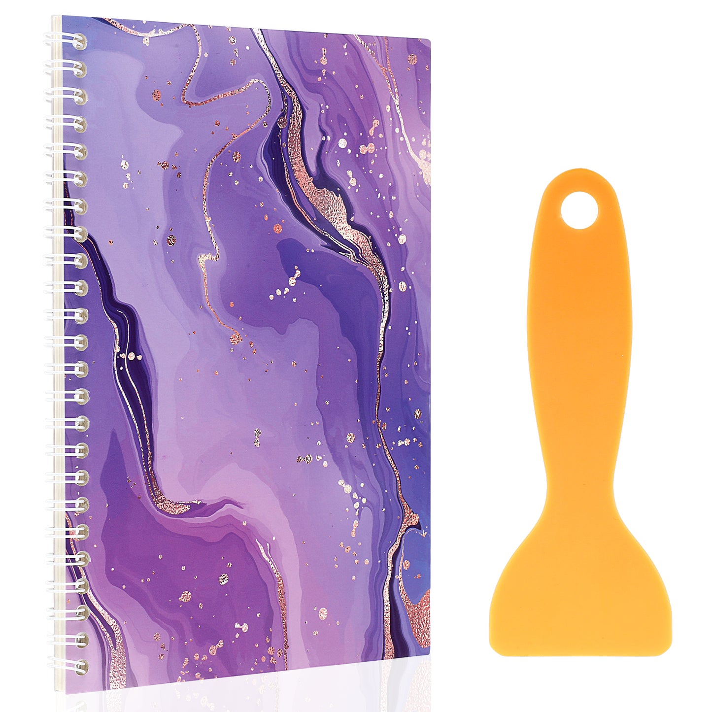 Aster Sticker Book Collecting Album, Reusable Sticker Collecting Book with Plastic Spatula, Blank Sticker Storage Book Release Paper Sticker Collection Book for Collecting Stickers, Labels(Purple)