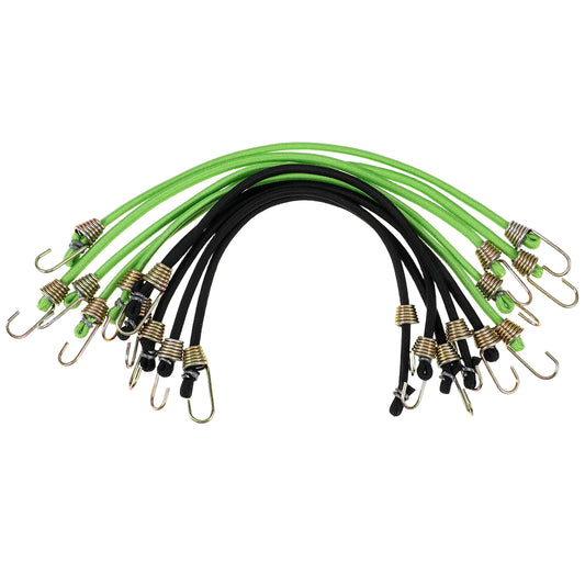 10 Pack Small Bungee Cords With Hooks, 26.5cm Mini Rubber Bungee, Bungee Cords Heavy Duty Outdoor for Tent Luggage Rack Various Cargoes Weatherproof