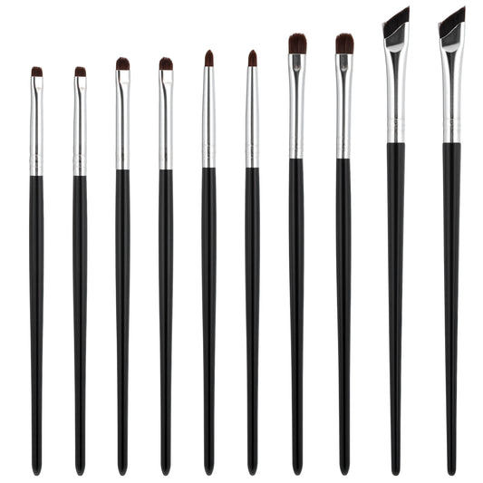 10 Pcs Eye Makeup Brush Set, Mini Eyeshadow Smudge Brushes, Precision Fine Point Eyeliner Brush for Gel Cream Liquid Concealer