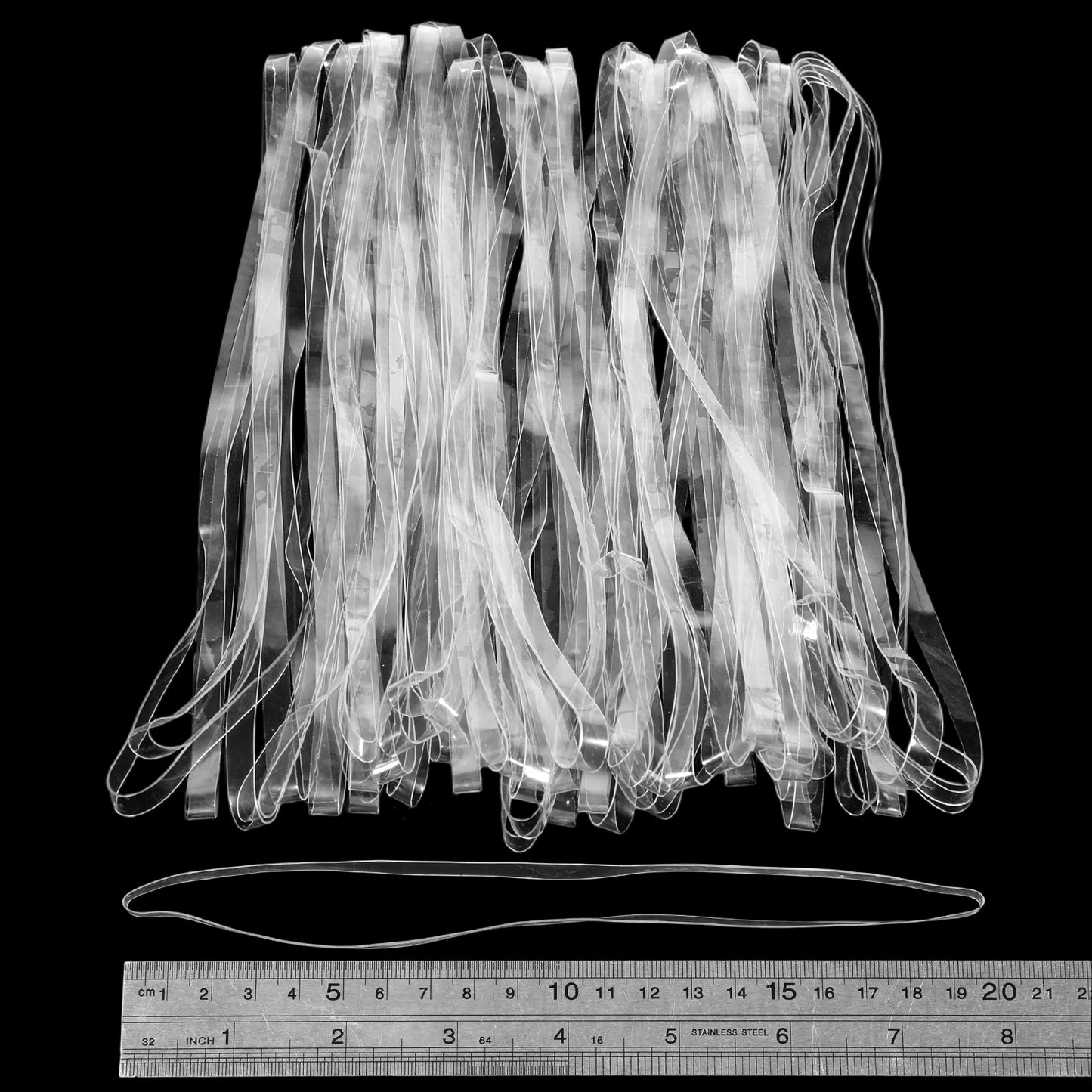 50 PCS Clear Rubber Bands for Balloon Arch, 7.87 X 0.2in Large Clear Rubber Bands for Crafts, Transparent Tpu Elastics for Home Office Crafts Wrapping and Fixing
