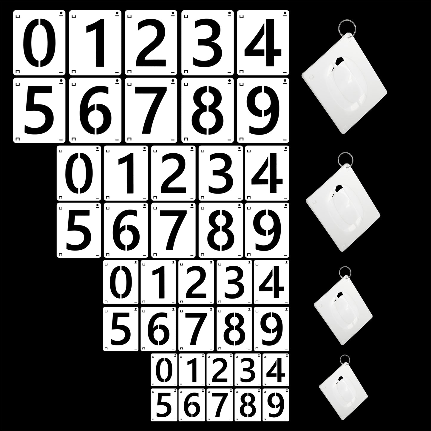 3,4,5,6 Inch Number Stencils Kit 0-9, 40Pcs Plastic Number Stencils, Reusable Curb Stencil Kit for Address Painting, Washable Custom Stencil for Spray Painting DIY Crafts Address Signs
