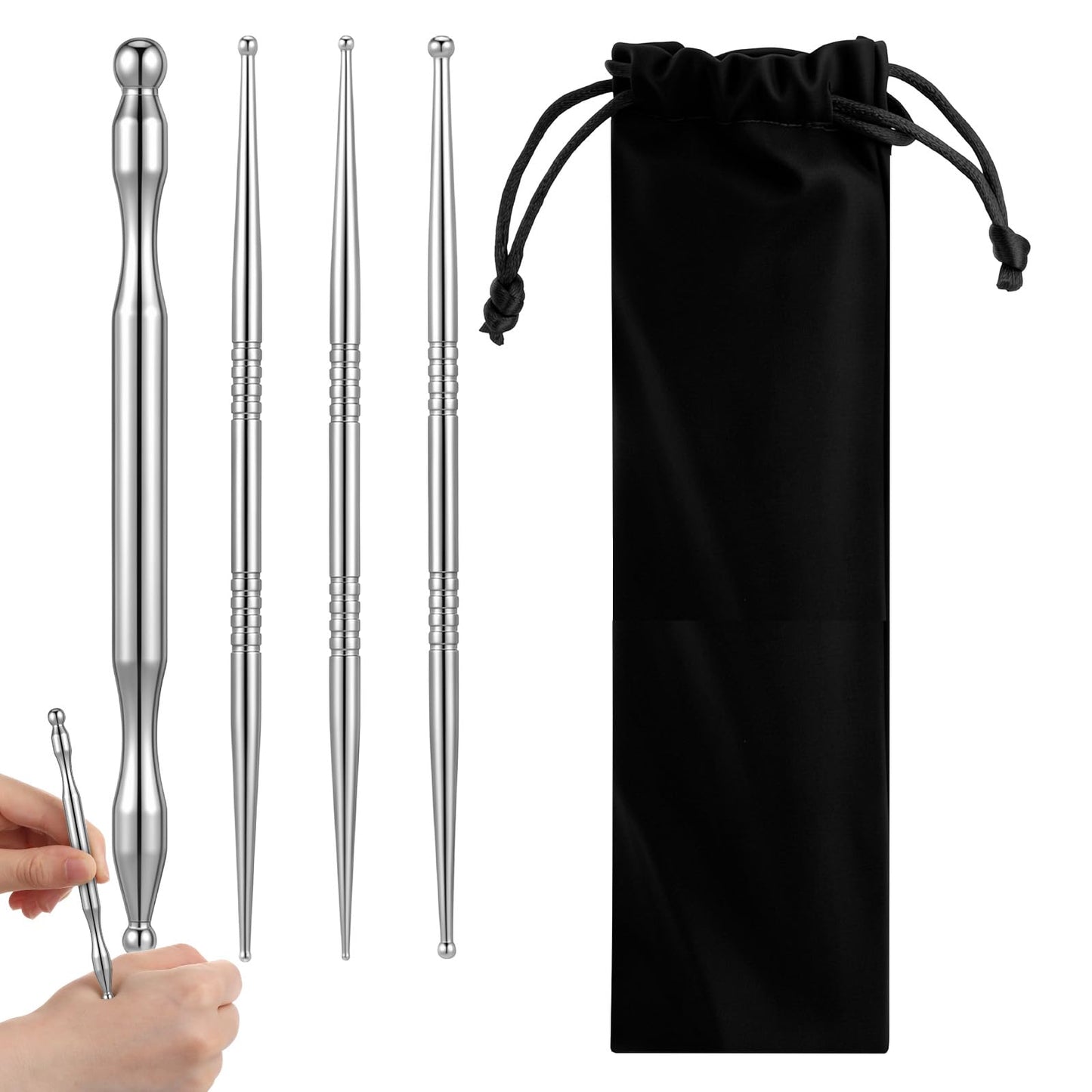 Pack of 4 Acupressure Pen Acupuncture Pen Stainless Steel Acupuncture